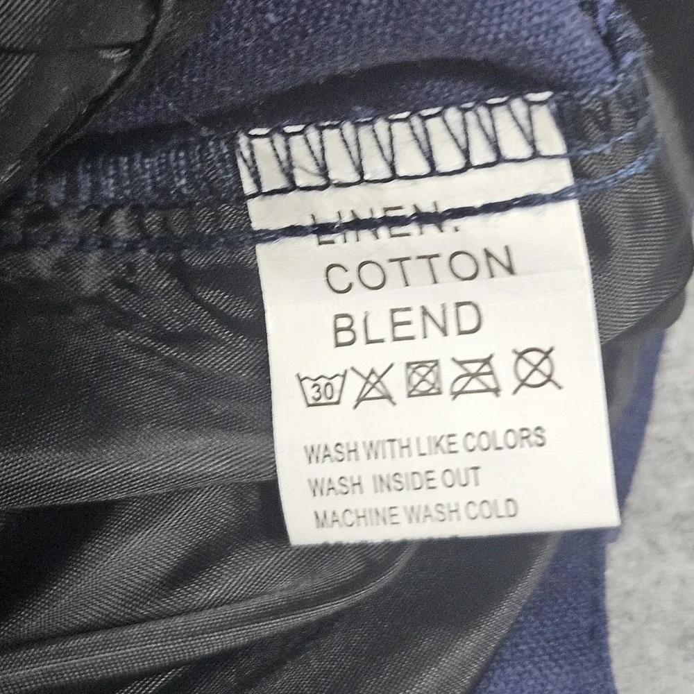 Ouku Lounge Linen Blend Shorts Mens Large Blue NWT